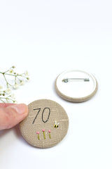 Embroidered 70th Birthday badge