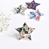 Liberty fabric star badge, Christmas fabric star badge, Christmas star badge handmade by Stitch Galore
