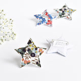 Liberty fabric star badge, Christmas fabric star badge, Christmas star badge handmade by Stitch Galore