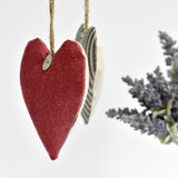 Red heart lavender bag, lavender heart scented sachets handmade by Stitch Galore