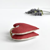 Pair of red lavender hearts