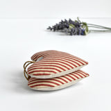 Heart lavender bag, lavender heart scented sachets, handmade with red striped fabric by Stitch Galore