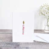 Birthday candle greeting card, sewn birthday candle card , embroidered card handmade by Stitch Galore