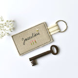 Personalised key ring, personalised new home keyring by Stitch Galore