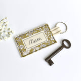 Mum keyring, personalised fabric keyring handmade by Stitch Galore