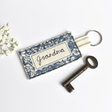 Personalised key ring, personalised new home keyring by Stitch Galore
