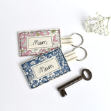 Embroidered personalised Mum keyring, name keychain handmade by Stitch Galore