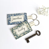 Embroidered personalised keyring, name keychain handmade by Stitch Galore