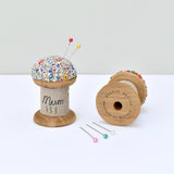 Pin cushion for Mum, personalised pins and needles holder made using Liberty of London fabric handmade by Stitch Galore