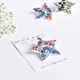 Liberty fabric star badge, Christmas fabric star badge handmade by Stitch Galore