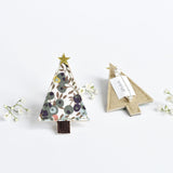Liberty fabric Christmas tree brooch, Sewn Christmas tree badge handmade by Stitch Galore