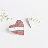 pink glitter love heart brooch handmade by stitch galore