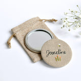 Personalised pocket mirror, embroidered compact mirror handmade by Stitch Galore