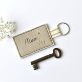 Personalised Mum key ring, personalised new home keyring by Stitch Galore