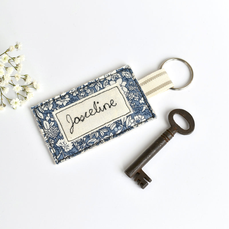 Personalised key ring, personalised new home keyring by Stitch Galore