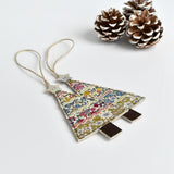 Sewn fabric Christmas tree ornament handmade by Stitch Galore